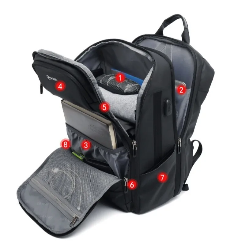 Men Backpack with Type-A USB Charging Port Waterproof Laptop Backpack 17 inch Casual Business Gifts for Xiaomi view 5