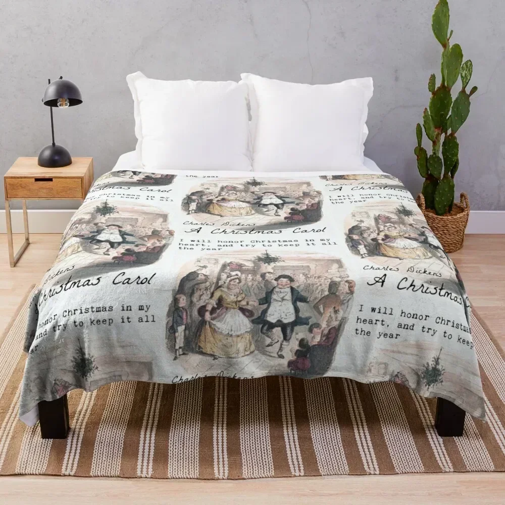 

A Christmas Carol Throw Blanket for sofa Moving Retros Furrys Blankets