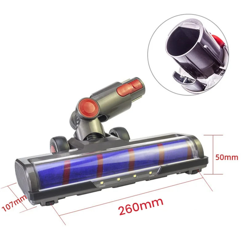 Motorized Floor Brush Head for Dyson V8 V7 V10 V11 Vacuum Cleaners with Soft Roller Brush LED Headlights Accessories