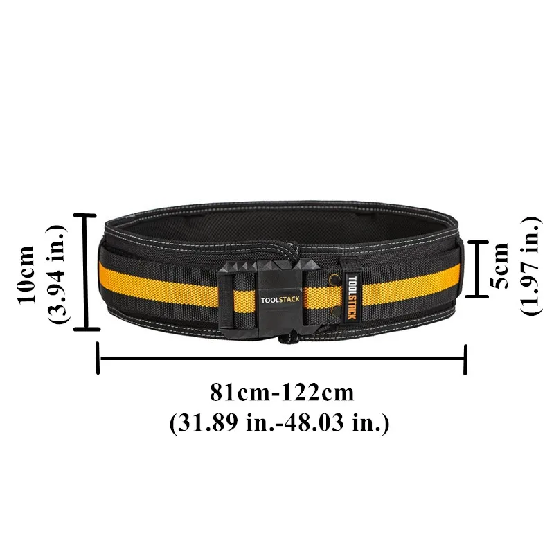 TOOLSTACK TSK-41B + TSK-51G herramienta de construcción cinturón tirantes cinturón acolchado hebilla resistente cómoda almohadilla de hombro de espuma