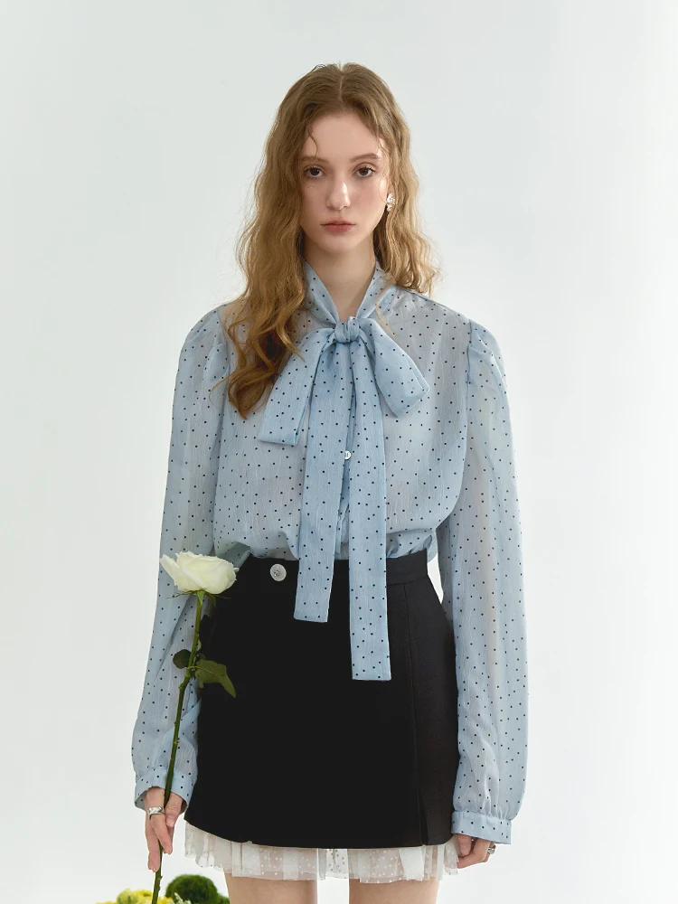 

Женское длинное платье Lycheerose в горошек с узлом синего цвета в стиле ретро, французское платье прямого кроя, полиэстер Bubble Sve