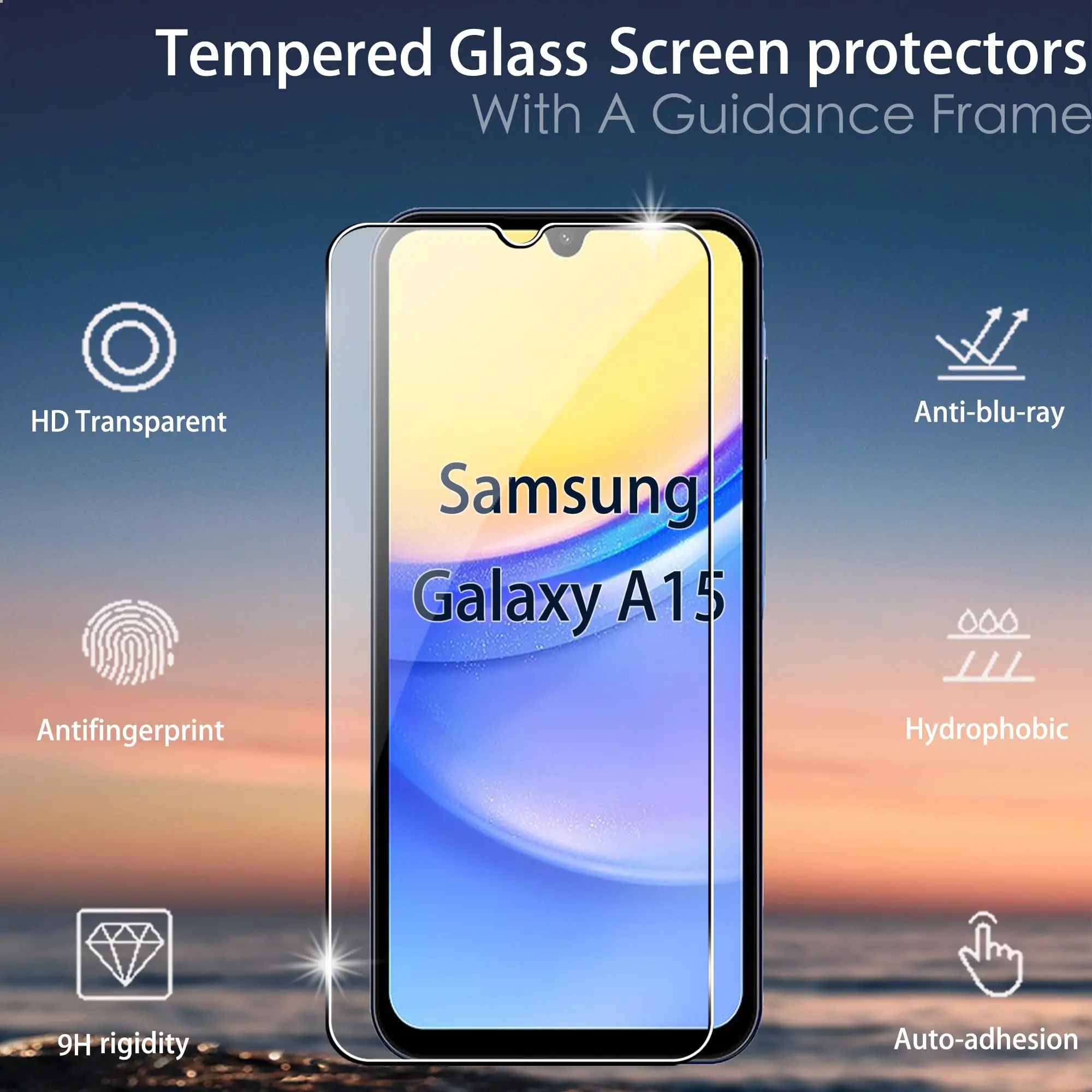 Protecteur d'écran en verre pour Samsung Galaxy A15, cristal Mica 9H, HD clair, transparent, anti-rayures, 4G, 5G, Guatemala