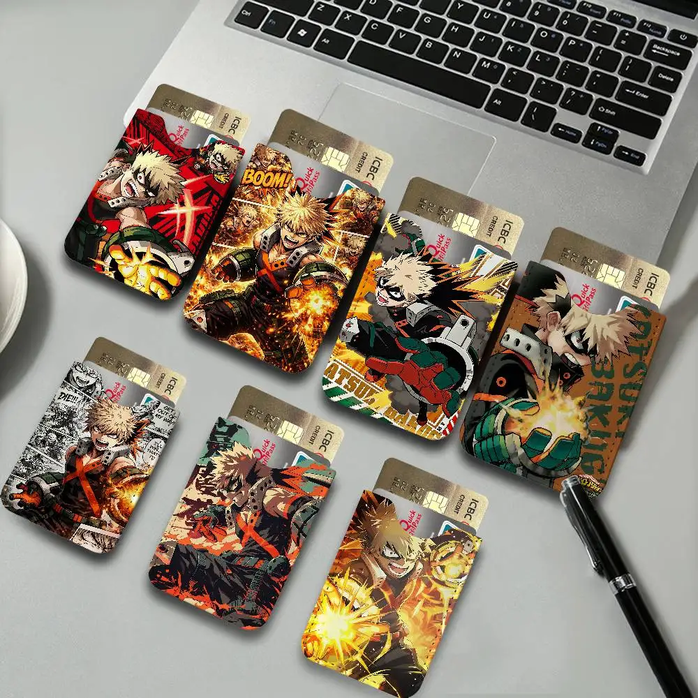 Anime B-Bakugo Katsuki Movie Canvas PU Leather Card Holder Sleeve for Credit Cards,Secure/Slim Design, Travel Storage Essentials