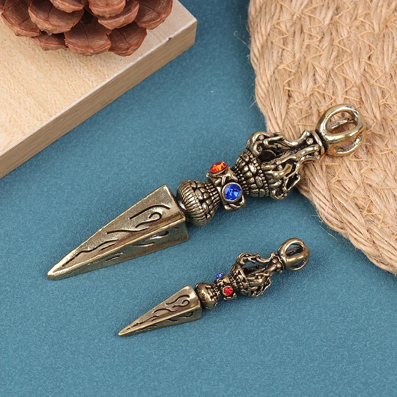 

Vintage Copper Vajra Pestle Religious Collection Home Decorations Antique Brass Desk Decors Buddha Instrument Feng Shui Ornament