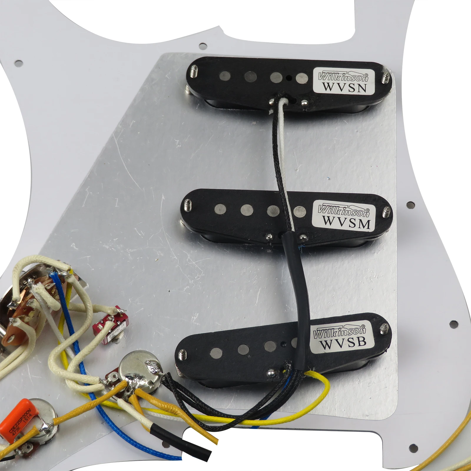 - Guitar 7-Way type fully loaded Prewired Pickguard Wilkinson SSS Ainico 5 Single coil Pickups Set guitar parts