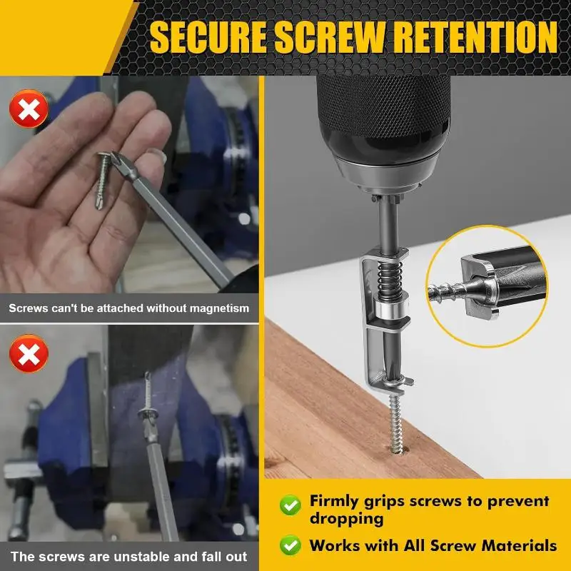 Hot 1PC Spring-Loaded Screw Holder Bit Wear Resist Anti-Drop Screwdriver Bit Universal Screw RetainingFor Electricians Mechanics
