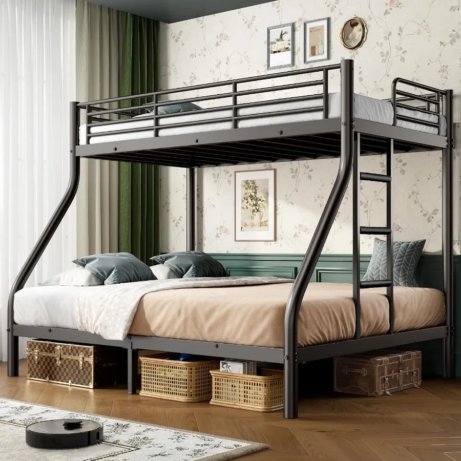 Size, Heavy Duty Bunk Beds with Bottom Space Guardrail Metal for Adults Dorm Bedroom Guest Room, No Box Spring NeededUpgrate