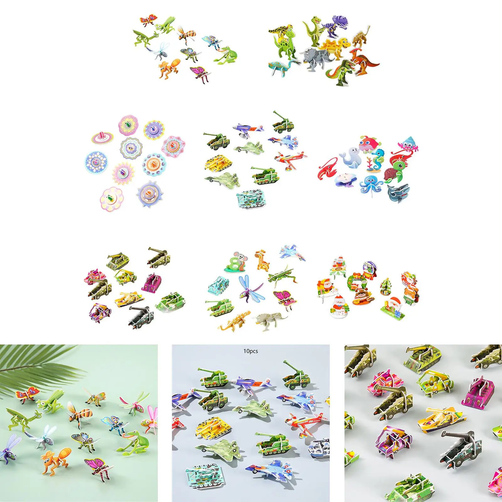 10x DIY 3D Puzzle Shape Matching Puzzle Learning Activities Montessori Toy for Boys Girls Children Party Favors Kindergarten