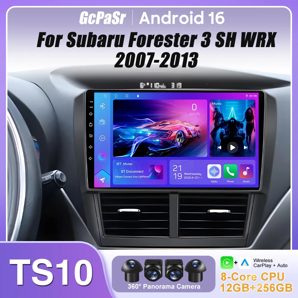 

For Subaru Forester 3 SH WRX 2007-2013 Car Radio Carplay Android 15 Navigation Android 15 Android Auto 5G Wifi Bluetooth No 2din
