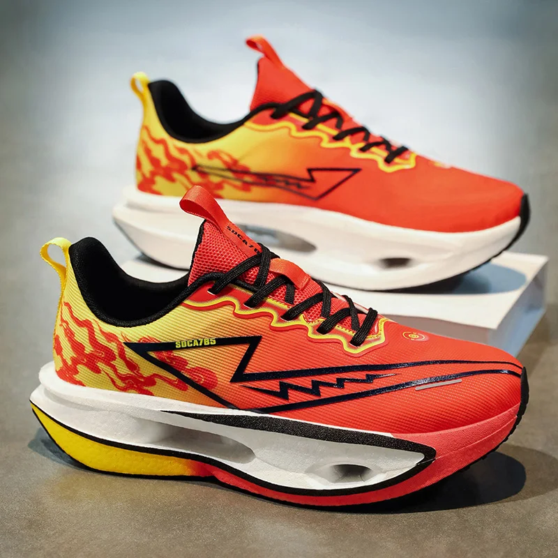 

Marathon Carbon Plate Sports Running Shoes Men New Breathable Lightweight Mesh Sport Shoes Women Comfortable Nonskid Sneakers