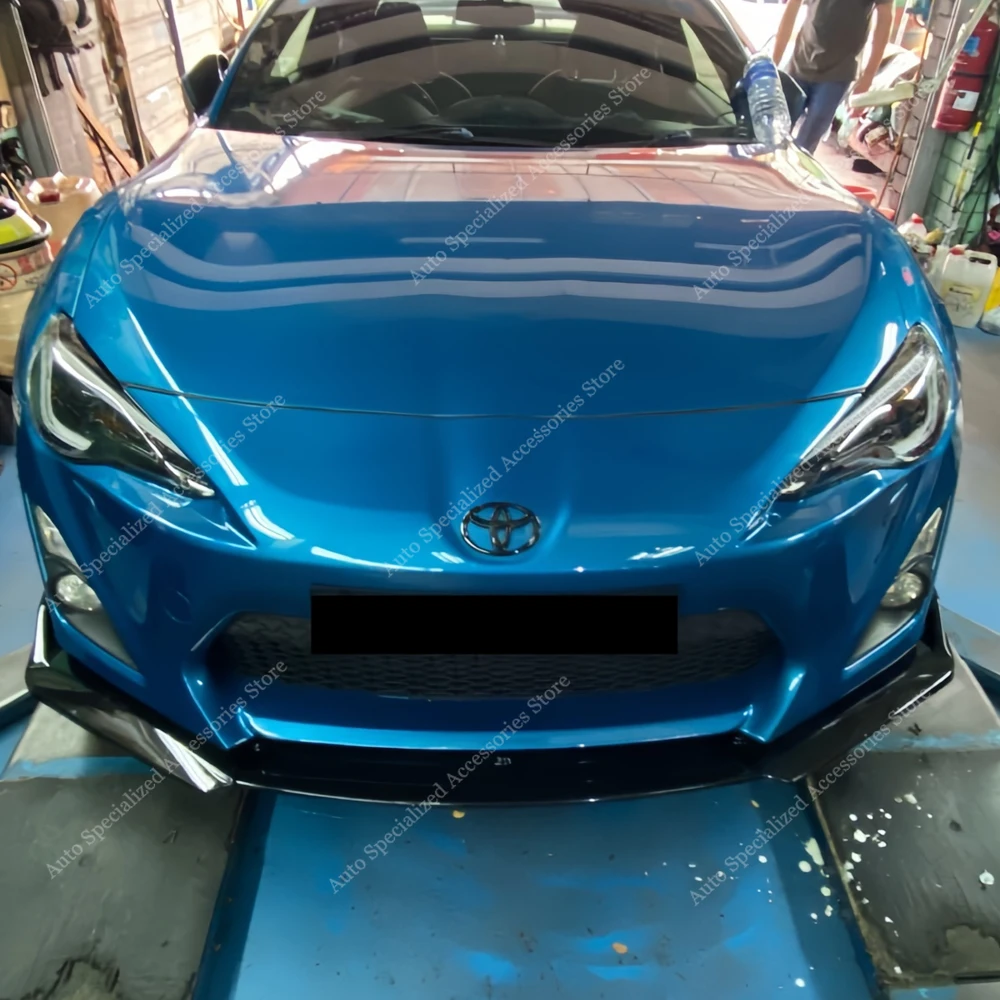 Gloss Carbon Look Front Bumper Lip Spoiler Splitter Diffuser For TOYOTA GT86 MK1 ZN6 2012-2016 Pre-Facelift Bodykits Tuning