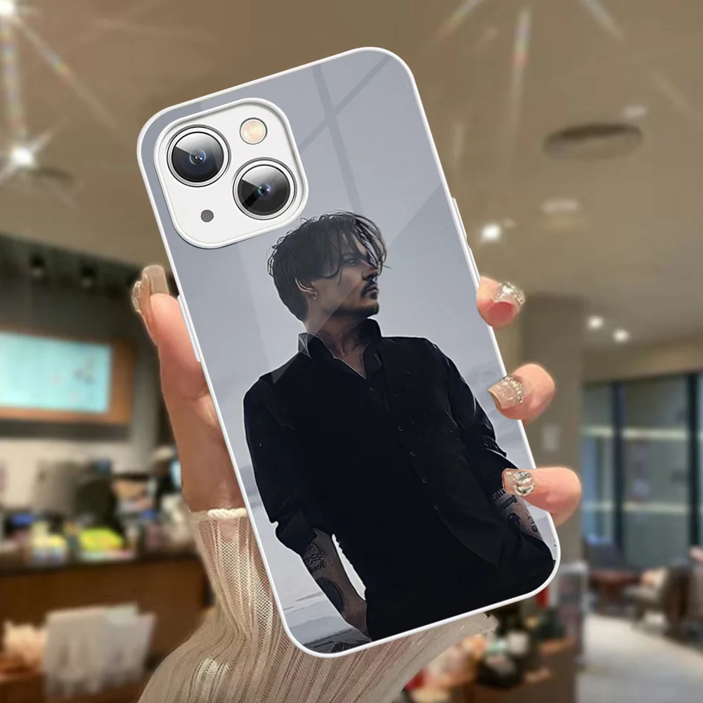 J-Johnny Depp Phone Case Tempered Glass For Iphone 14 13 12 11 Pro Mini XS MAX 14Plus X XS XR Fundas