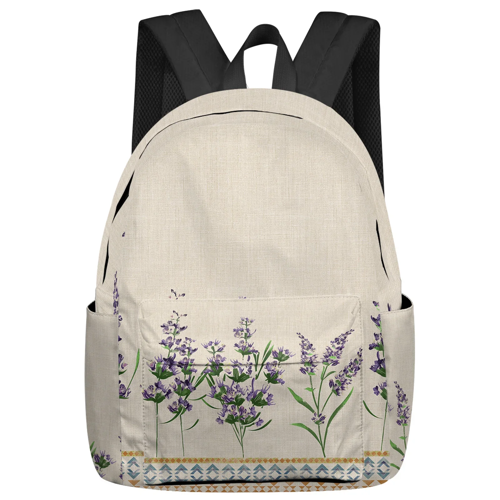 

Flower Lavender Boho Backpack School Bags For Teenager Girls Bookbag Men Backbag Shoulder Bag Laptop Mochila