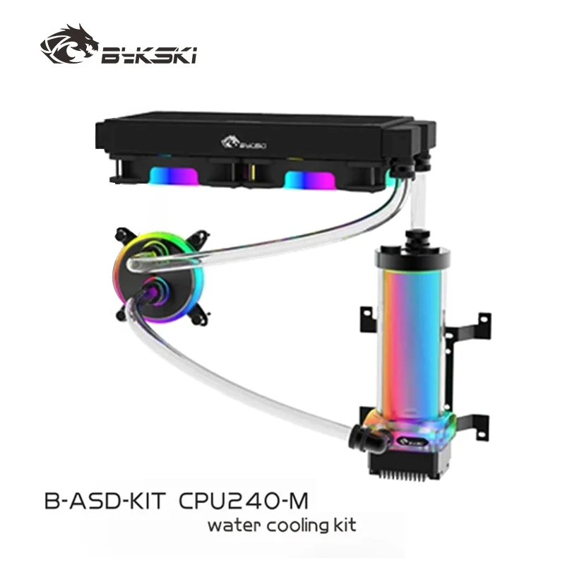 BYKSKI Waterkoeling Koeler Kit Slang Buis Set CPU GPU Waterblok Waterpomp 240mm Radiator 120mm Fan Computer Radiator Systeem