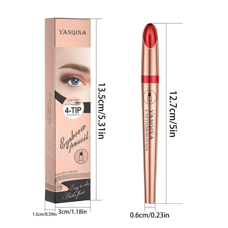 Natuurlijke Wenkbrauw Pen Waterdicht Vork Tip Wenkbrauw Tattoo Potlood Langdurige Professionele Fijne Schets Liquid Eye Brow Potlood