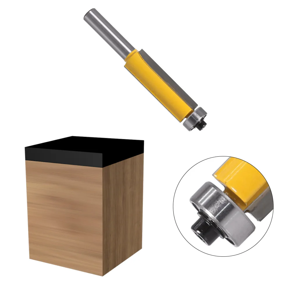 1PC 8MM Shank Milling CUTTER ไม้แกะสลัก 40mm Flush Trim Router บิตแบริ่งสําหรับไม้แม่แบบรูปแบบบิตทังสเตนคาร์ไบด์
