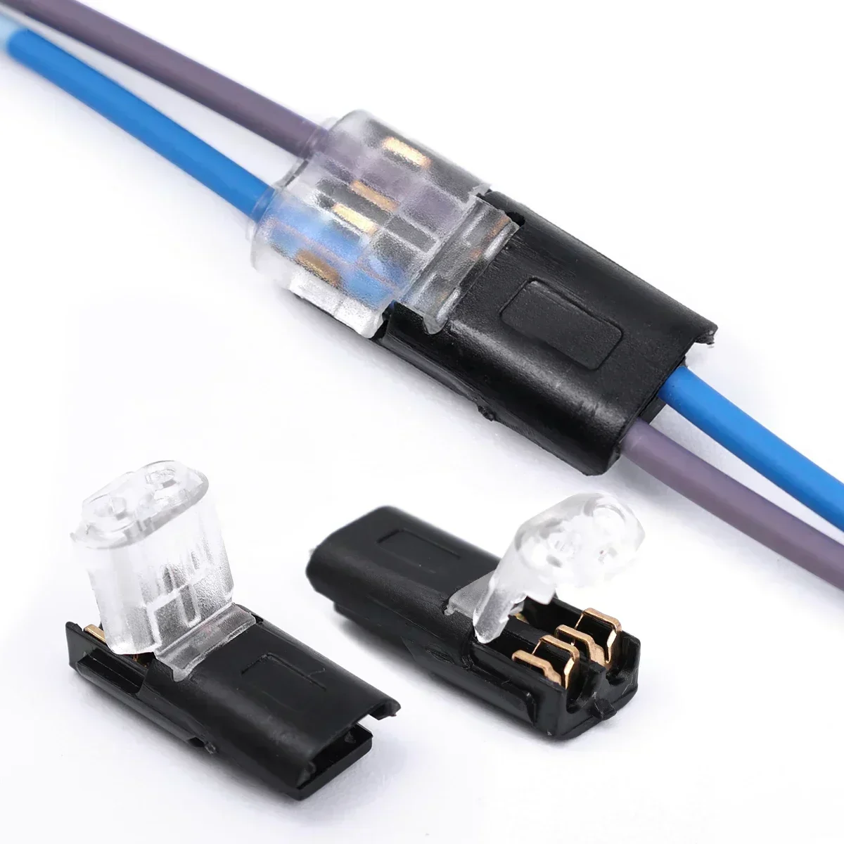 2 Pin Pluggable Wire Connector Quick Splice Electrical Cable Crimp Terminals for Wires Wiring 22-20AWG LED Car Connectors