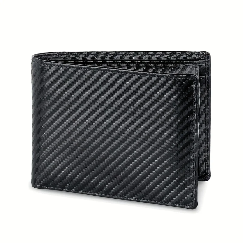 2025 New Men's Wallet with Coin Pocket RFID Protection Carbon Fiber Wallet for Men