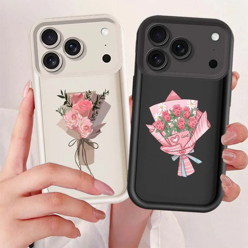 Cute Flowers Fashion For Apple iPhone 17 16 15 14 13 12 11 Pro Max Plus Air Mini Eye Ladder Phone Case Cover