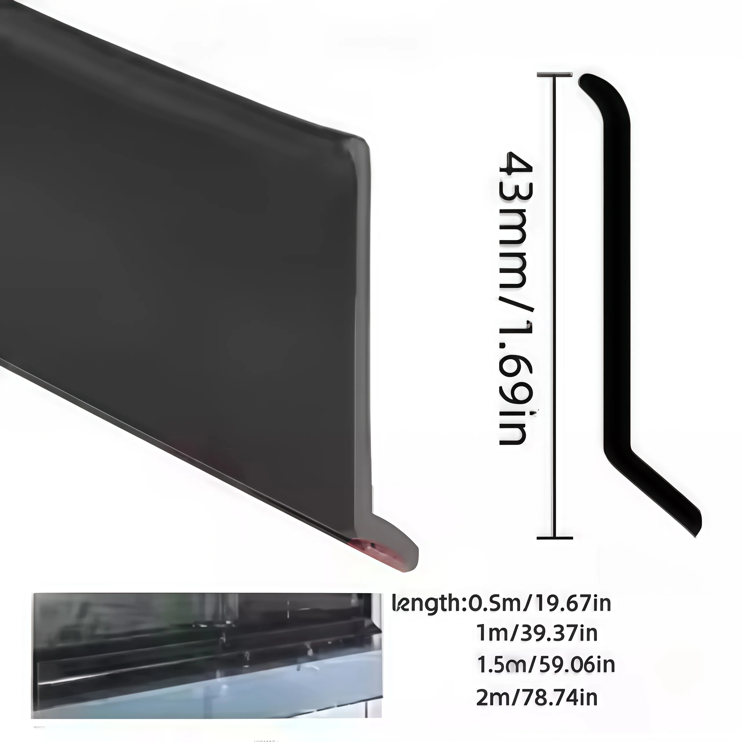 Window Blocking Bar BalconySelf Adhesive proof Sealing Strip Home Window Edge Deflector Flashing Board