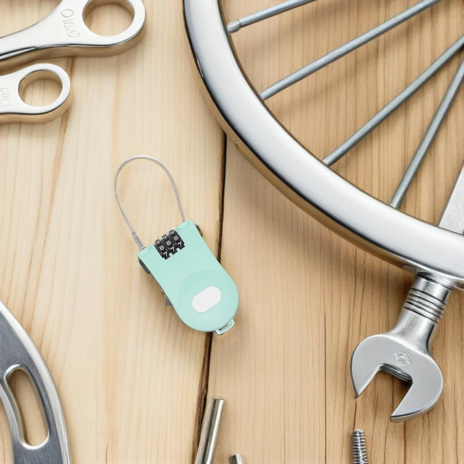 

Adjustable Combination Cable Padlock Retractable Metal Wire Lock for Bicycle Luggage Outdoor Travel Use Small Size