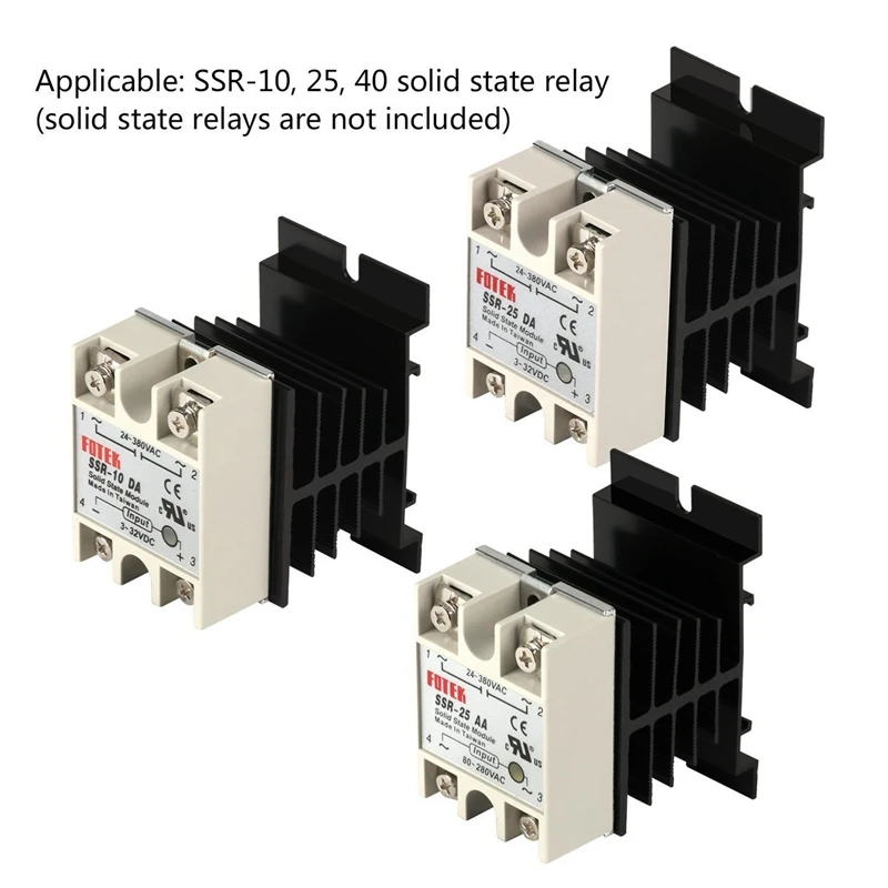 Solid State Relay Heat Sink,15PCS Aluminum Heatsink PID Temperature Controller Heat Sink For SSR-10,25,40A