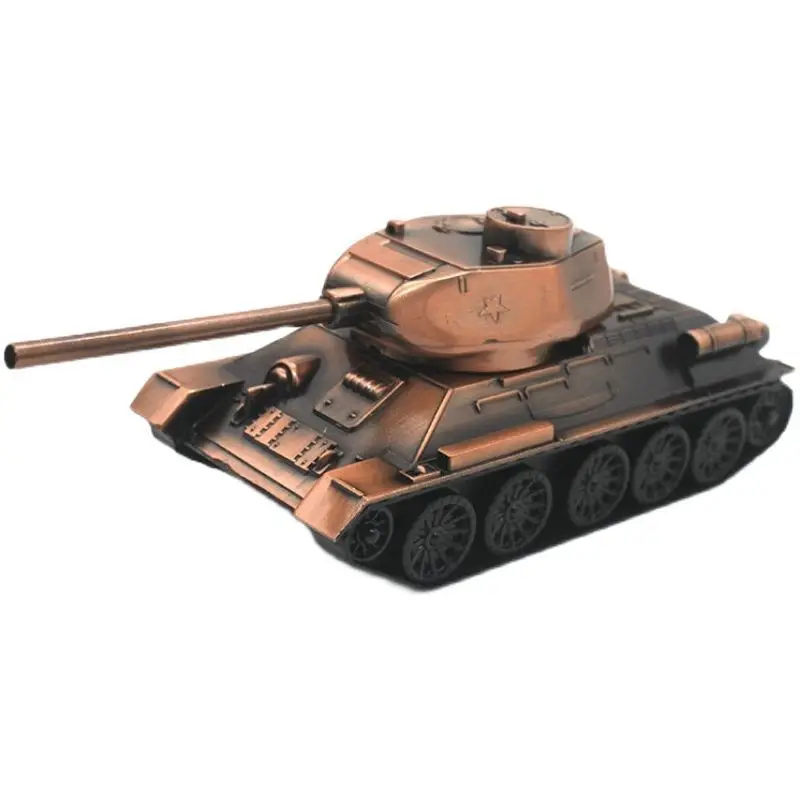 Soviet T34 Tank Model, WWII Military Ornament, Russian Industrial Style Souvenir Gift for Military Enthusiasts