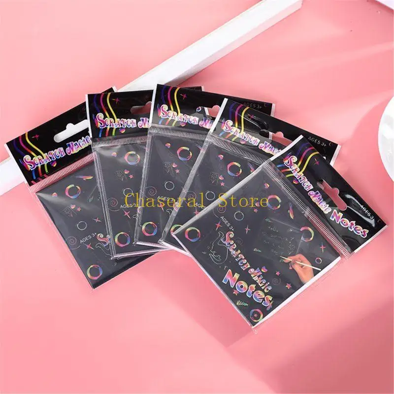 E7CE 24Pcs Scratch Paper Drawing Toy Teaching Aid for Kids Kindergarten Hand Painting