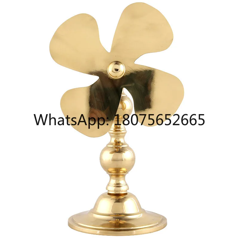 Chinese Feng Shui Rotating Copper Windmill Jewelry Good Luck Wheel Home Desktop Metal Decoration Wealth Attraction Craftsmanship