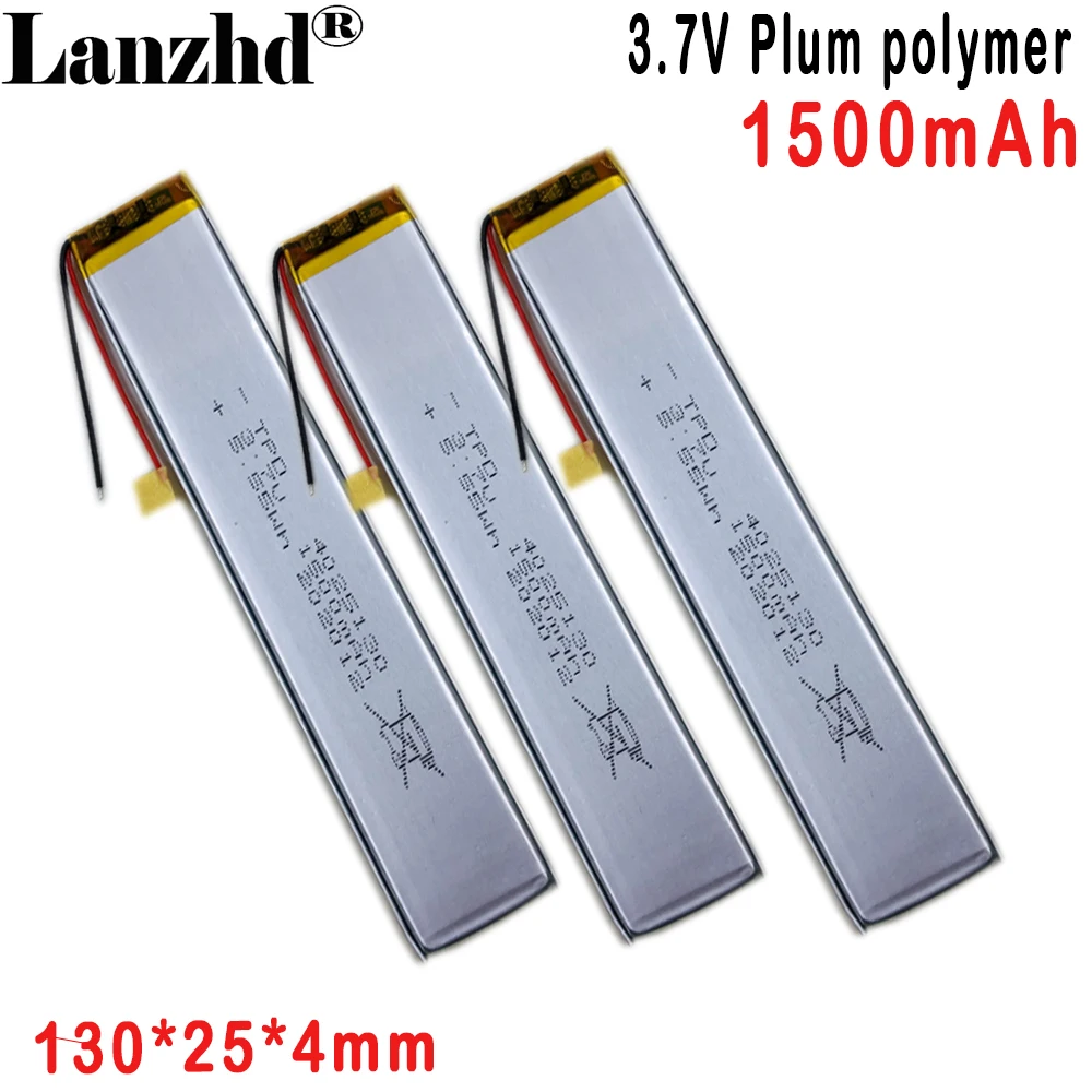 3.7V Polymer Lithium Battery 1500mah  For Mirror HeadlightCabinet LED Strip light  cell Strip cell 4025130 4025100