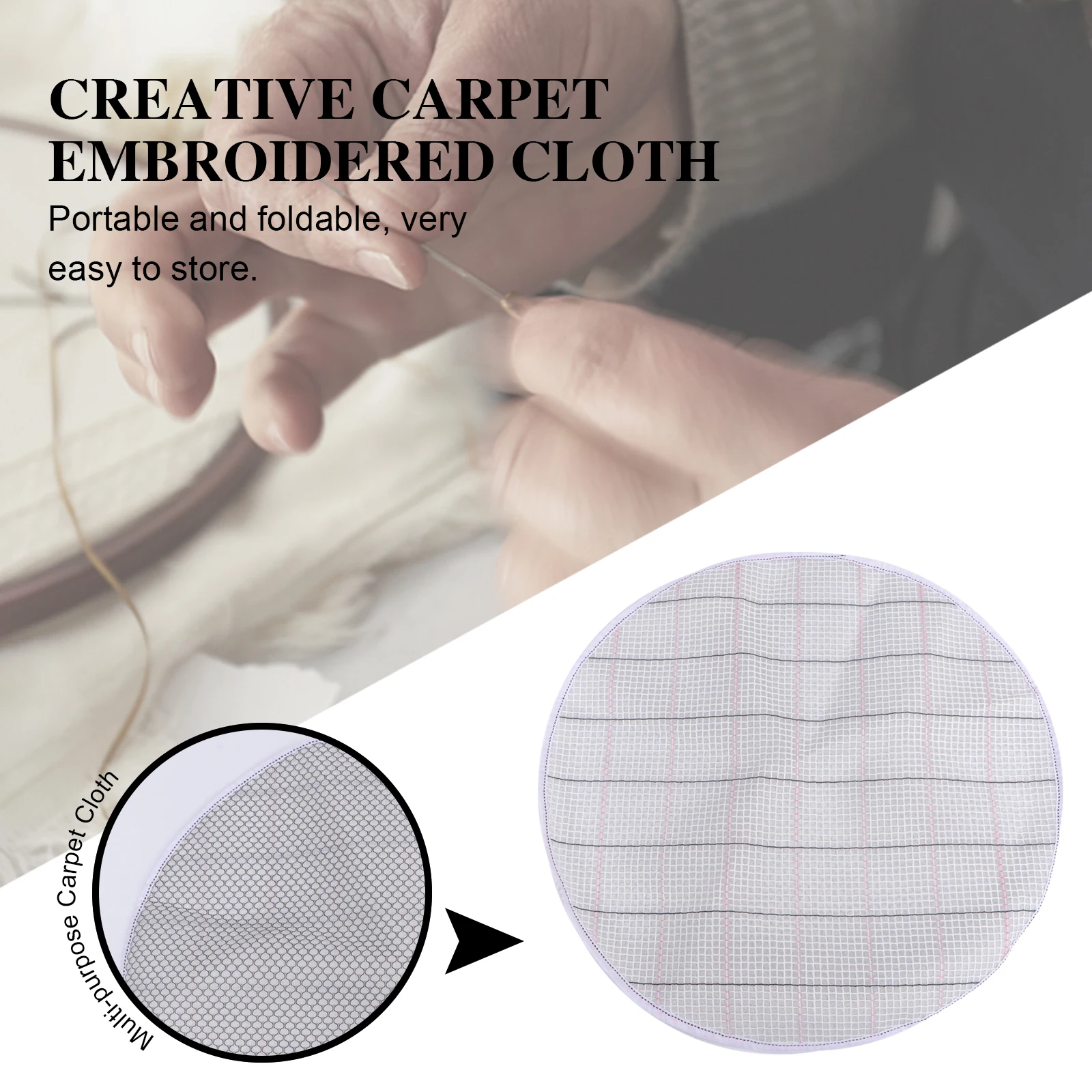 

3pcs Carpet Embroidery Cloth Creative Base Fabric Rug Making Supplies Premium Sturdy Mesh Crewel Portable Foldable