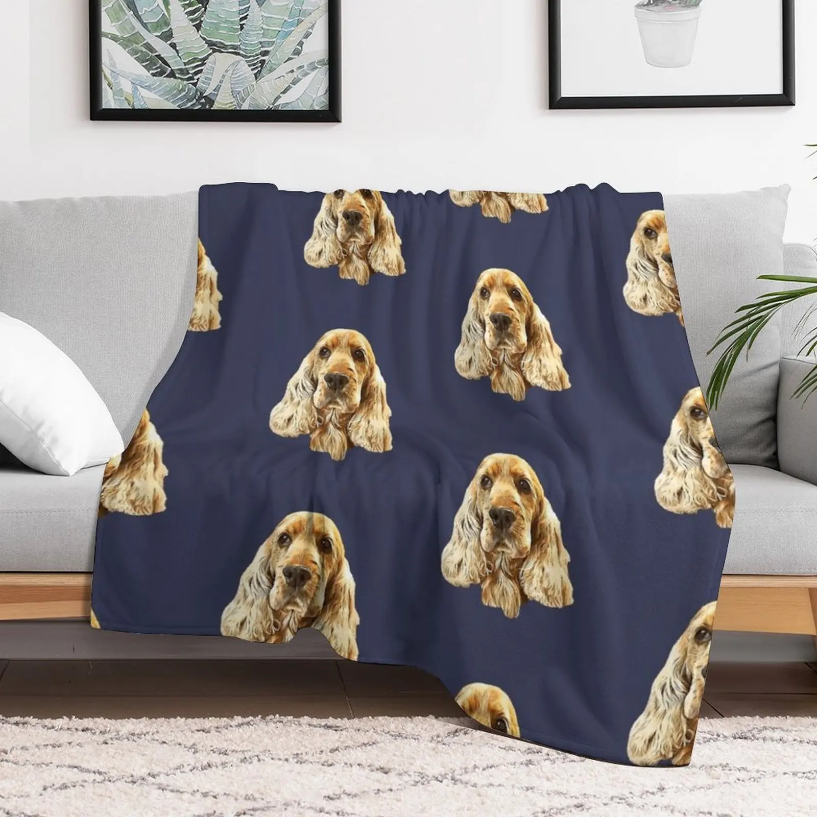 

Gold Cocker Spaniel Throw Blanket Personalized Gift Stuffeds Baby Blankets