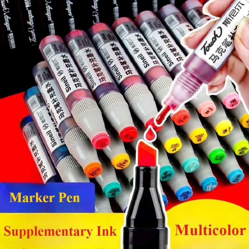 

12-color 20ml Marker Pen Supplementary Ink Color Set Art Supplies Student Painting Creation Graffiti Marker Pen Ink Pigment