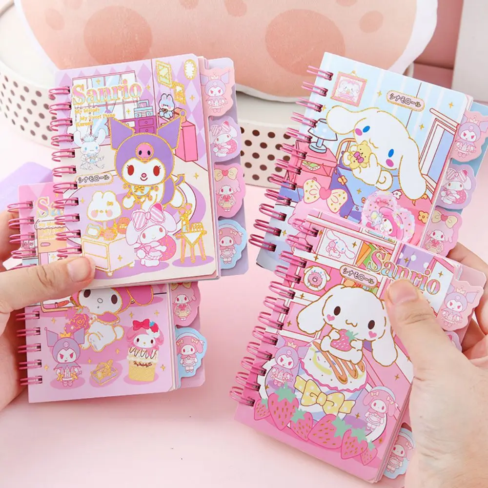 Anime Sanrio Diary Notebook My Melody Hellokitty Kuromi Cinnamoroll Cartoon Student Portable Notebook Kids Birthday Girl Gifts