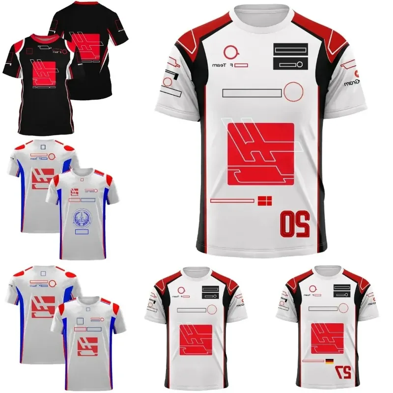 F1 Team Update F1 Team Printed Formula 1 Racing Men's O Neck Extreme Sports Short-Sleeved Outdoor Oversized Jerseys T-Shirt