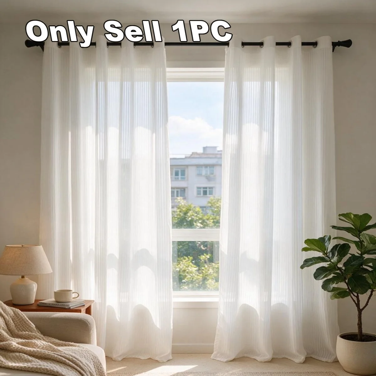 1pc Snake Shape Curtain Phantom Sheer Transparent Not See Through Window Shade for Living Room Balcony Sun Protection
