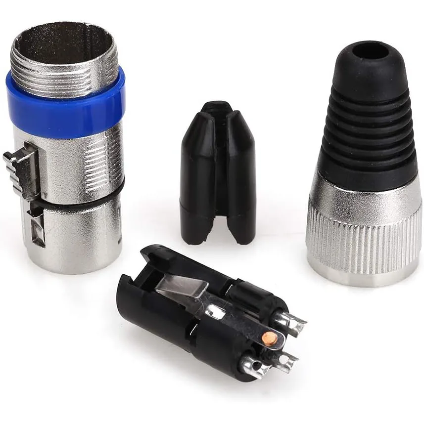5 Pairs XLR 3 Pin Female Male MIC Jack Plug Audio Microphone Cable Wire Connector Power Adapter Blue NG4S Repair Replacement image 5