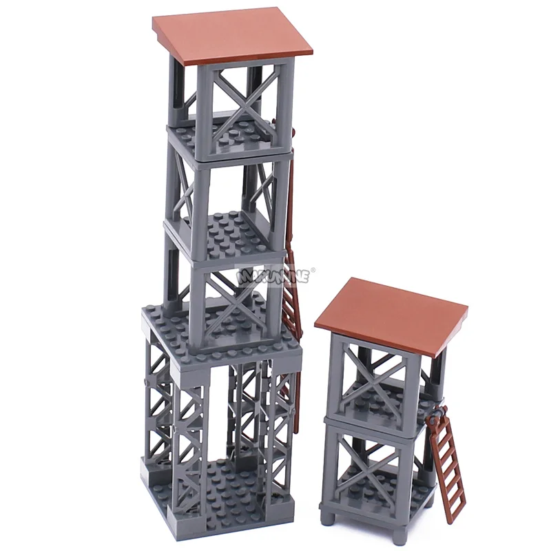 Marumine WW2 Military Building Blocks Sentry Tower MOC Bricks  Assembly Accessories Parts DIY Construction Modeling Kit Set