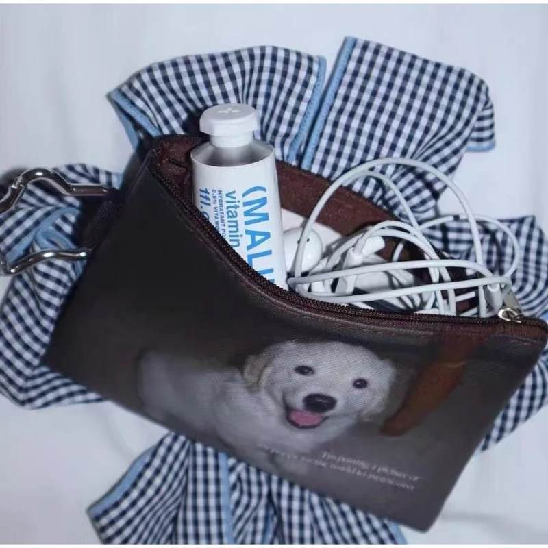 Niedliche Mini-Geldbörse mit Hundemuster für Damen, Y2K Retro Reißverschluss-Münzbörse, Leichte Tragbare Kosmetiktasche, Kartenhalter – Detail 6