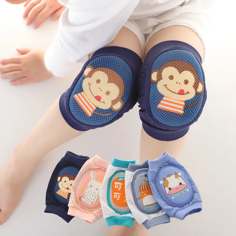 1pair Baby Knee Pads Infant Toddler Kneepads Protector Baby Leg Warmers Mesh Breathable Kids Safety Crawling Elbow Cushion Pad