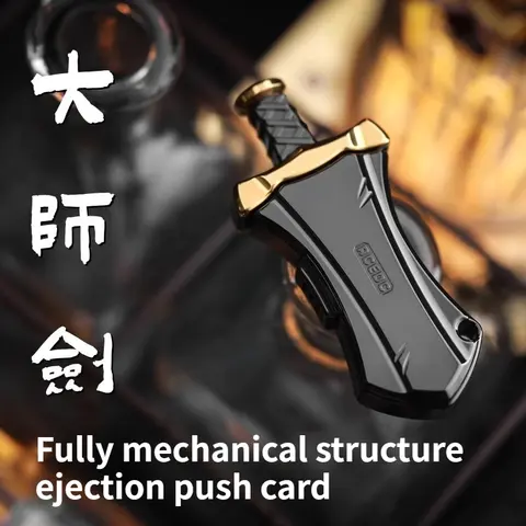ACEdc Original Master Sword Mechanical Metal Dingding Catapult Fingertip Push Card Decompression Desktop Toy