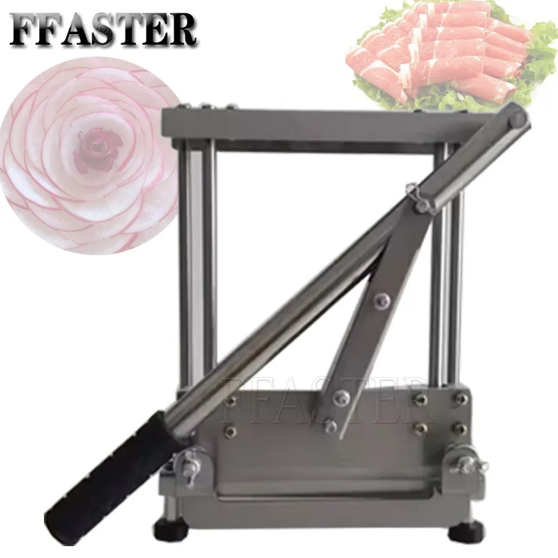 

Home Kitchen Frozen Meat Slicer Manual Stainless Steel Food Cutter Slicing Machine Automatic Meat Delivery Nonslip Handle