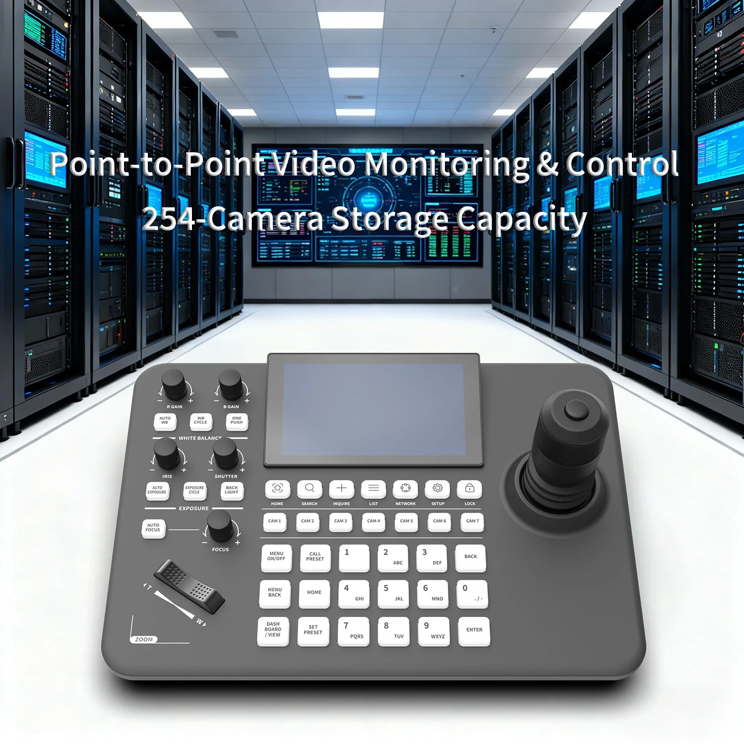 لوحة مفاتيح التحكم SZXLCOM PTZ شاشة 5 بوصة عالية الدقة 1280 × 720 RS485 تحكم من نقطة إلى نقطة لمؤتمر الكنيسة