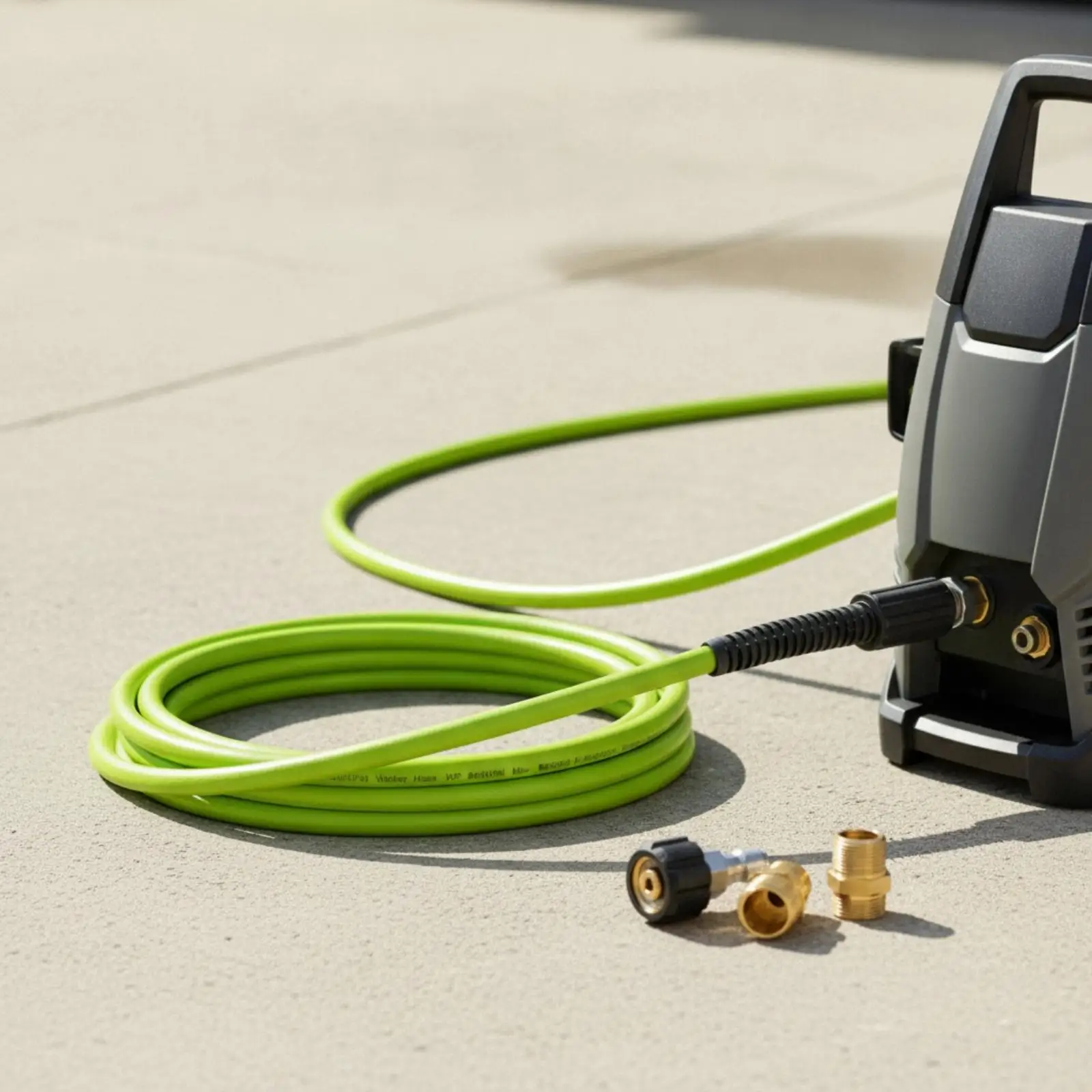 3600 PSI Pressure Washer Hose Green PVC with Brass Connector for High Pressure Cleaning Machine Driveway Wash