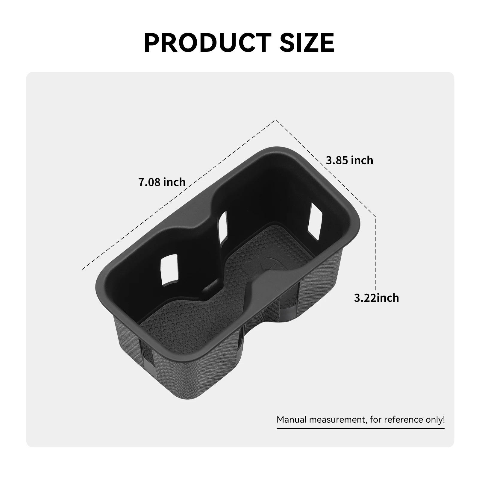 Smabee for BYD Shark / Shark 6 Pickup 2024 2025 TPE Cup Holder Insert Tray Drinks Storage Shock-Absorbing Accessories Black