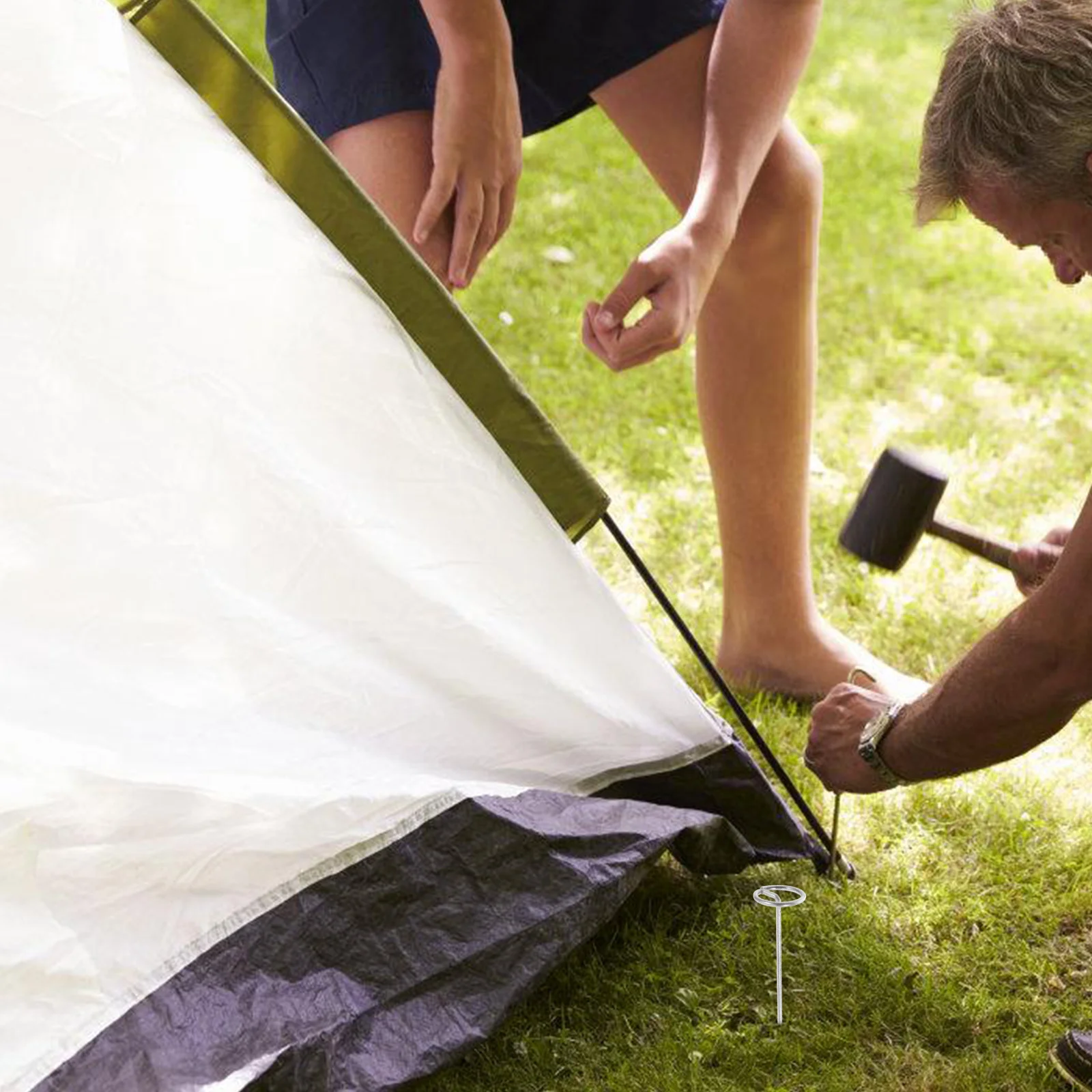 

20Pcs Metal G-Shaped Turf Nails Galvanized Steel Garden Stakes Securing Fabric Netting Ground Sheets Fleece