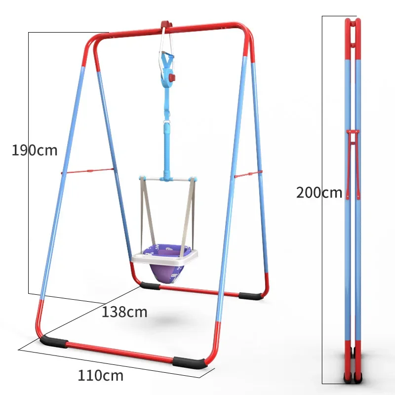 높이 조절식 아기 스윙 바운싱 의자, 유아 실내 다기능 행잉 시트 장난감, 점프 피트니스 프레임, 워킹 벨트