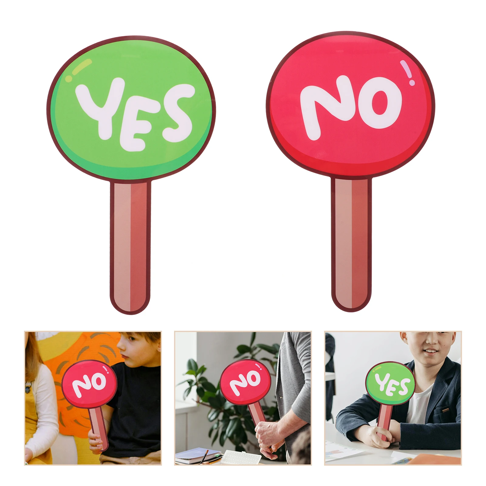 

2Pcs Tools PVC Reusable Classroom Supplies Handheld Voting Board For School Board Student Game Plastic School
