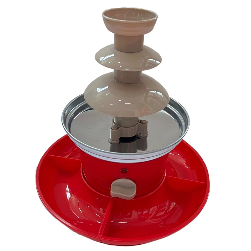 Chocolate Fountain Mini Fondue Set With Serving Tray Included,Electric 3-Tier Machine With Hot Melting Pot Base.EU Plug Durable