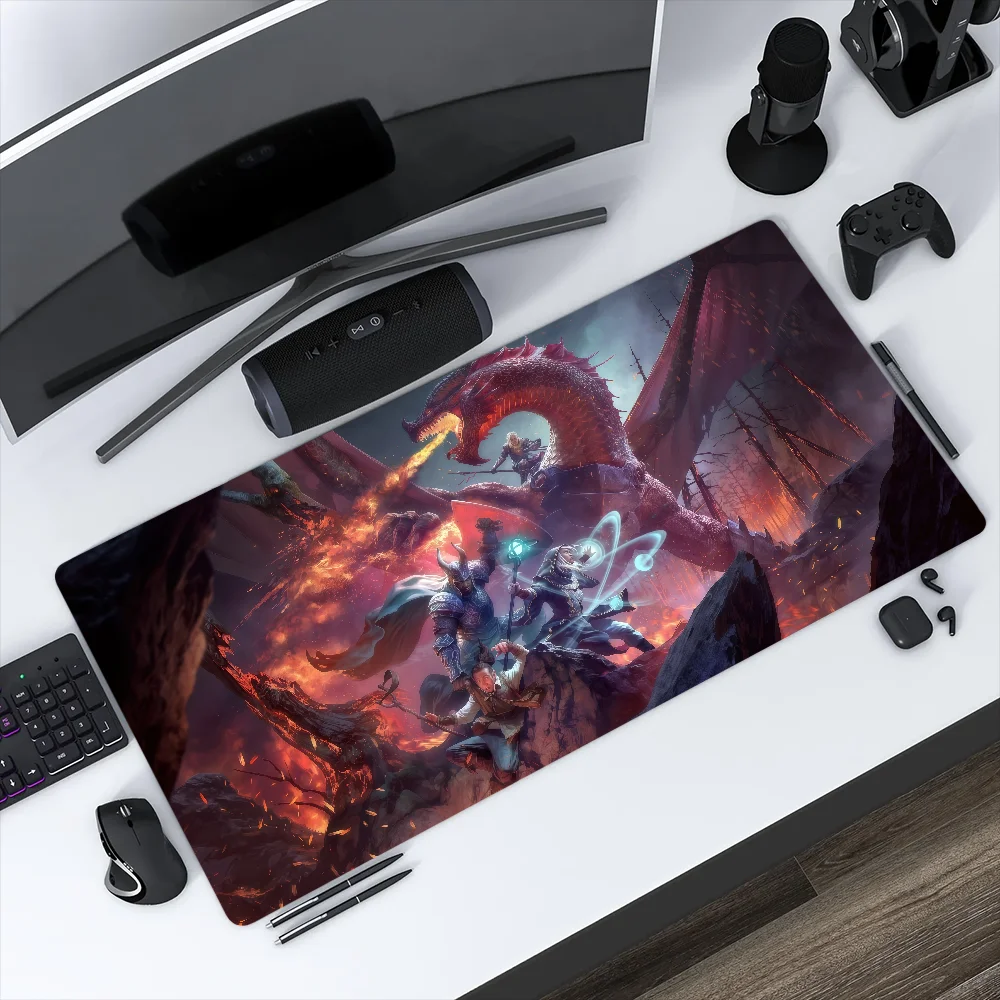 Mouse Pad MousePad Non-slip Lockedge Office Student Fantasy Dragons Gaming Thickened Large Game Writing D-Dungeons Pad Cushion